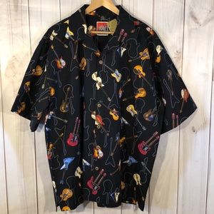 (NWT) D’EMCRAZY Men’s guitar button up shirt 2XL